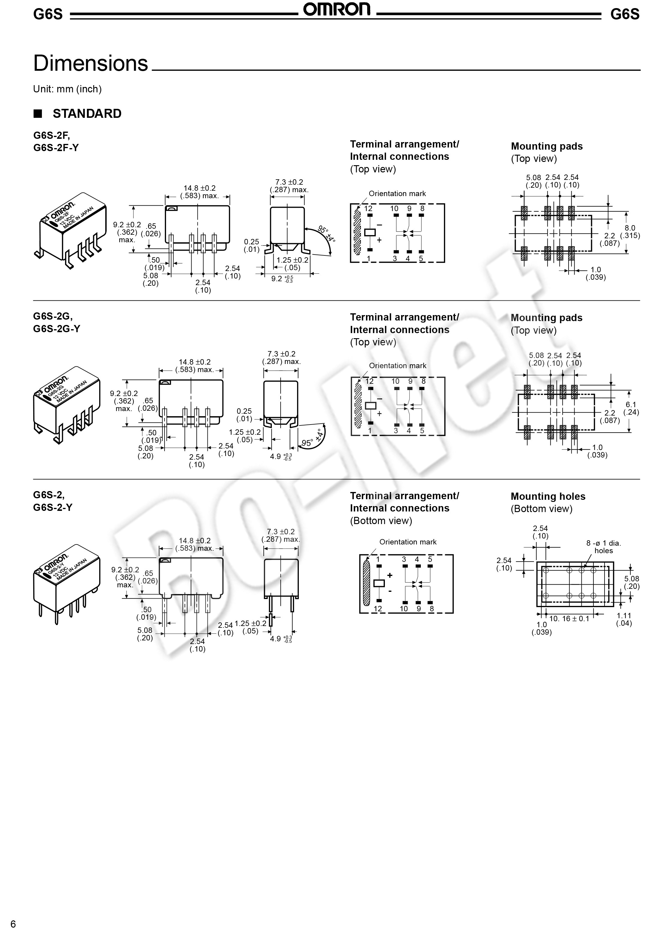 G6S-2-3VDC Omron orignal new electromagnetic relay G6S-2-3VDC