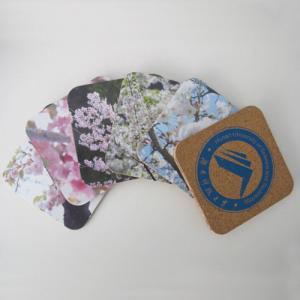 China Hot sale square MDF paper cork coaster custom cork printed coaster factory