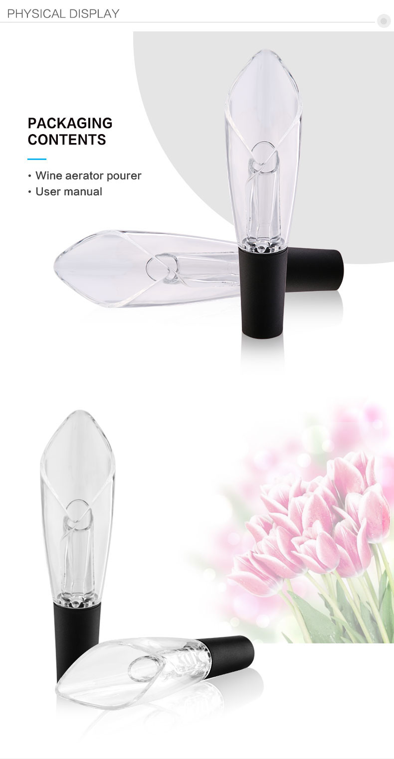 Customized Printing Wine Aerator Pourer Spout Liquor Bottle Pourers With Aerator