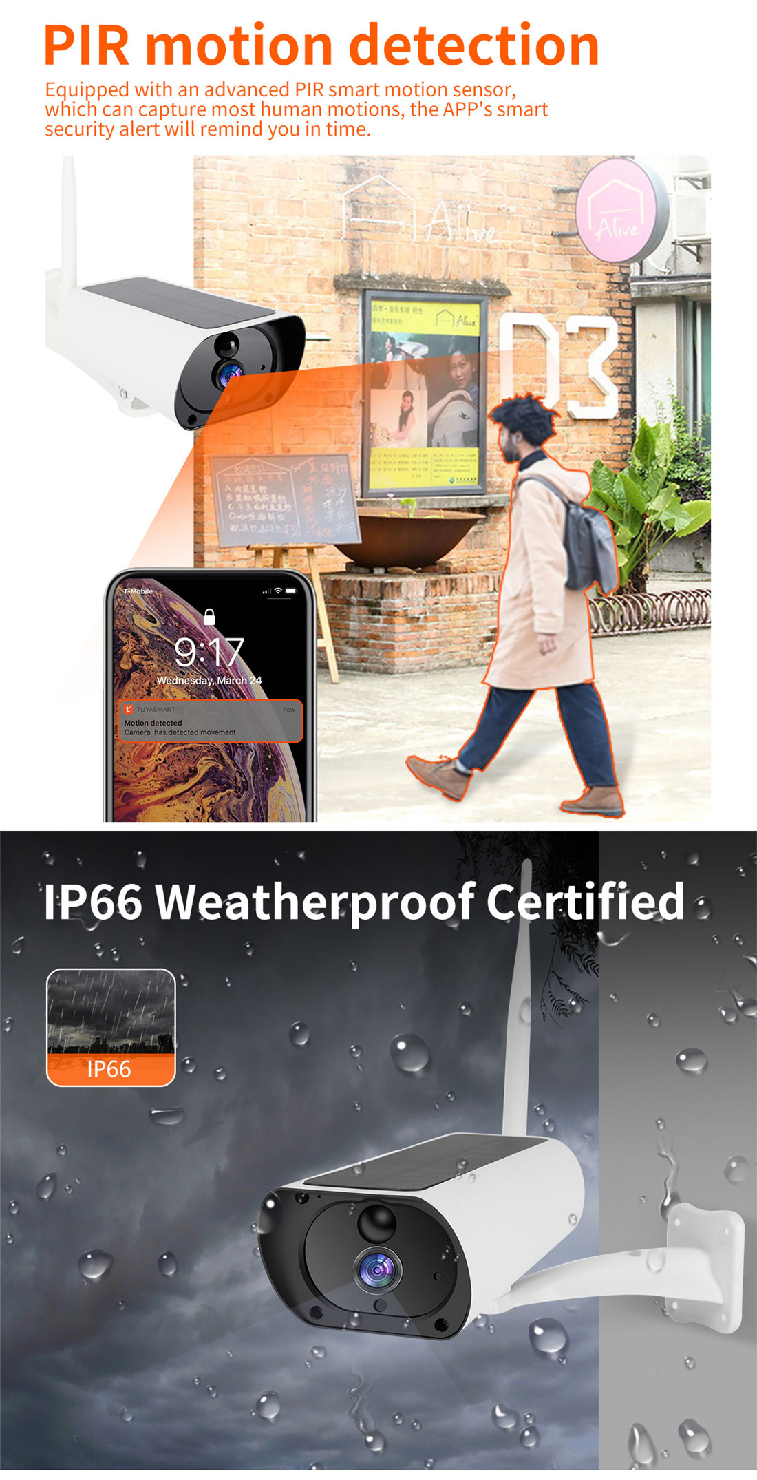 STW-2 Home IP66 WIFI Low Power Security Monitoring Solar Tuya Smart Outdoor Battery Wireless Ip Camera(STW-2 WIFI)