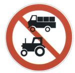 Prohibition of vehicles driving into signs