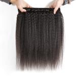 Peruvian Kinky Straight Human Hair Weave Closure With Three Bundles Natural
