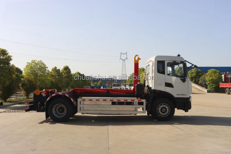 Small Dongfeng Electric Hook Arm Garbage Truck
