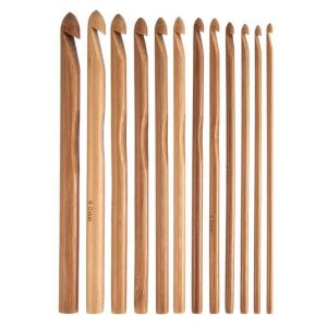 Handmade Gifts Bamboo Wooden Crochet Hook Set Light Smooth Surface