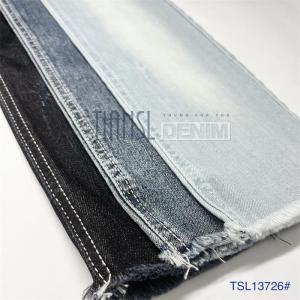 China 9.6 Oz Indigo Blue Black Denim Jeans Fabric Material Primary Fiber Super Soft Yarn factory