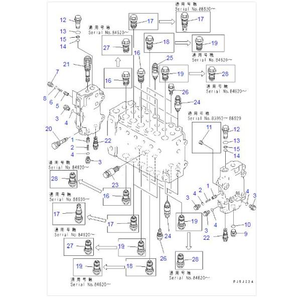 723-40-50100 723-40-50201 Relief Valve For Komatsu PC200-6 Control Valve