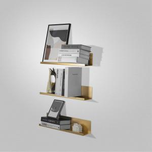 China OEM Customized Aluminum Book Wall Shelf Decorative Black Metal Floating Shelves factory