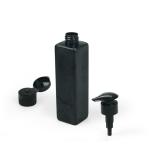 120ml 240ml PET Cosmetic Bottle Black Square Plastic 4oz 6oz