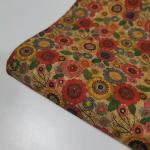 Portugal Style Colorful Natural Printed Cork Fabric 51" Width