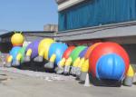 Outside 18m Long Funny Caterpillar Inflatable Tunnels Double N Quadruple