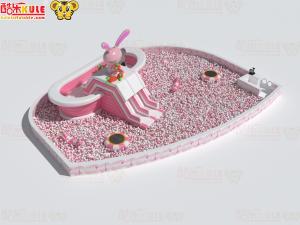 China Bathtub Inflatable Slides Pink And White for Big Balls Pool factory