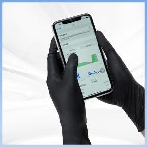 China Highly Elastic Black Synthetic Nitrile Gloves For Hairdressing Nail Industry factory