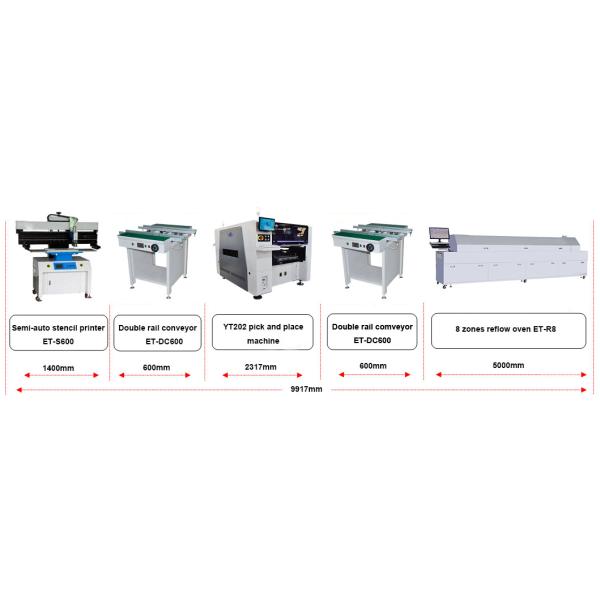 Hot selling multifunction YT 202 pick and place machine for PCB SMD components placement machine