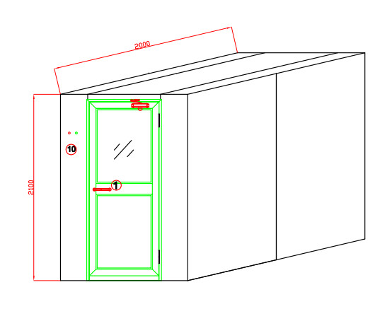 Full SUS304 Automatic Cleanroom Air Shower For 4 Persons With Three Sides Blowing