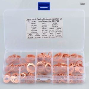 China Copper Metric Sealing Washers Assortment Set 12 sizes 280 pcs cooper washer kit M6-M16 on sale