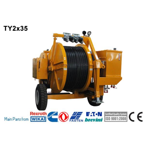 China Transmission Line Stringing Tools 2x40kN Hydraulic Tensioner With Cummins Engine factory