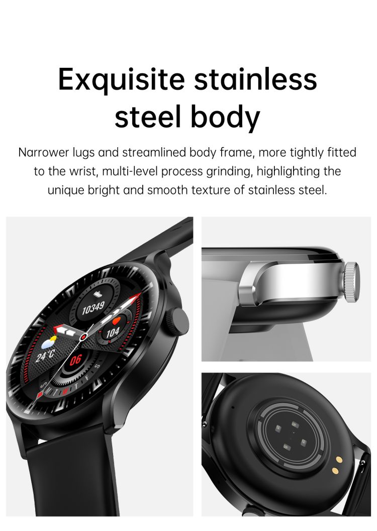 HK33 Fitness Tracker Smart Watch Round Offline Payment NFC Control Bracelet Indestructible