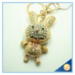 Cute Cartoon Rhinestone Rabbit keychain for Valentine's Day Gift