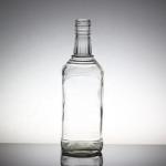 Crystal Flint Glass 750ml Round Vodka Glass Bottles with Glass Collar Manufactur