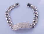 13.5cm 925 Silver CZ Bracelet AAA+Grade Cubic Zirconia Pinky White