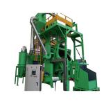 PLC Control Tilt Drum 4.2rpm Automatic Shot Blasting Machine Metal Parts