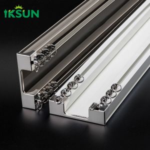 China Aluminium Curtain Double Rail Track 1.1mm Thickness on sale
