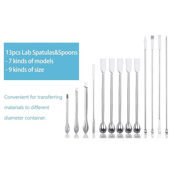 13pcs lab spatulas & spoons  7 kinds of models  9 kinds of size