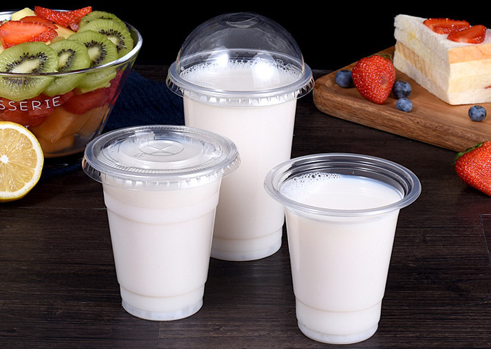 Custom Printed Plastic Cup With Lids Disposable Eco Friendly PET PLA Clear 24oz