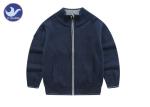 Turtle Neck Zipper Up Kids Cotton Sweater Coat , Side Pockets Children's Outwear