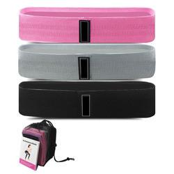China Slipfree 86*8cm Workout Fabric Resistance Bands Hip Loop 3pcs factory