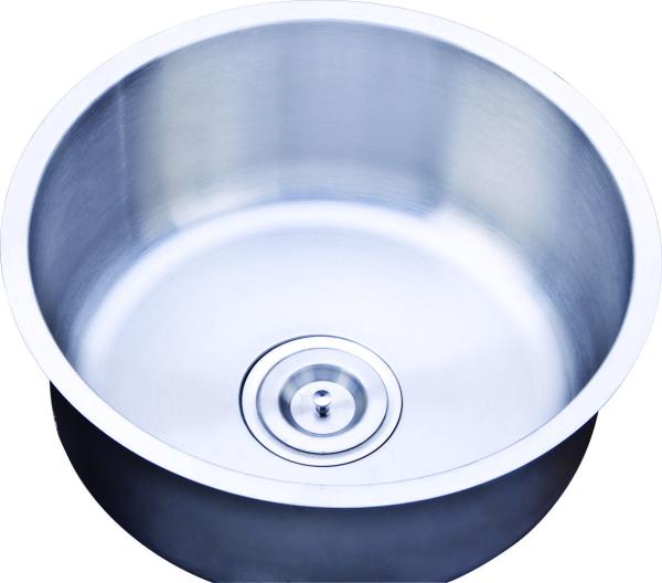 Round Shape Press Kitchen Sink SUS304 Stainless Steel Kitchen Sink Single Bowl