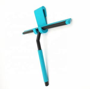 China 304 316 Stainless steel Blue Short Wiper Blade Room Wiper Shower Squeegee mini floor squeegee bathroom mirror wiper factory