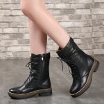 S037 Casual handmade women's shoes original retro Martin boots round head side