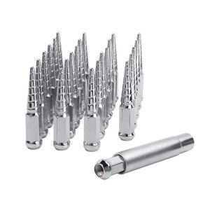 Twisted Spike Wheel Lug Nuts , Conical Seat Lug Nuts With 1 Socket Key