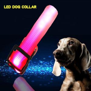 China C906 Wholesale Rechargeable Orange Illuminated Dog Leash and Collar factory