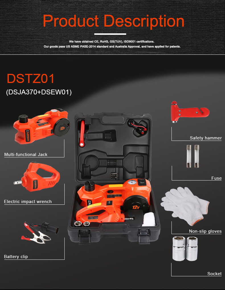Automotive SUV 3 ton floor jack repair kit Multifunctional With Adjustable Screw