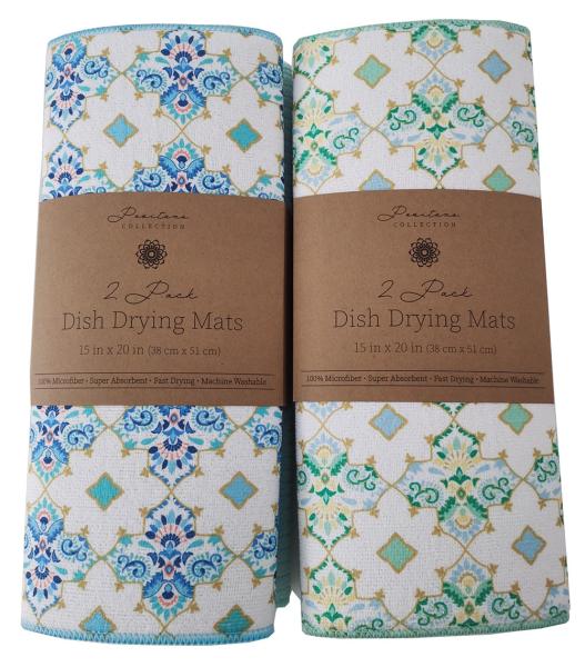 Dish Drying Mat Kitchen Sink Drainer Microfiber Cushion Pad Tableware Absorbent