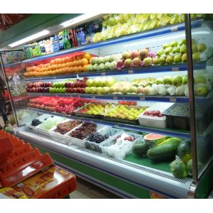 Vegetable / Milk Upright Multideck Open Chiller 2 Degree With Vertical Curtain