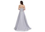 Honeycomb Shape Chest Wrap European Style Evening Dresses Light Blue Color