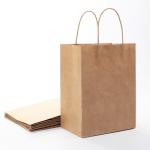 Customized Fashion Shopping Bag Take Away Food Bag Brown Kraft Clothing Paper