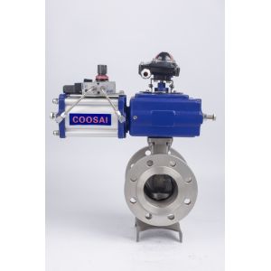 V Port Wafer Connection Pneumatic Segment Ball Valve