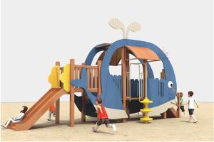 China EN1176 Wooden Playground Equipment Children Wooden Jungle Gym factory