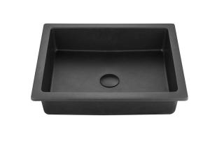 China Dual Mount Black Single Bowl Composite Granite/Quartz Kitchen Sink factory