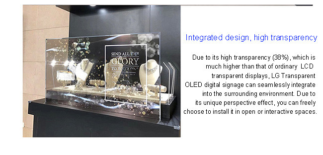 HD Interactive Transparent OLED Display 30in Transparent Digital Signage