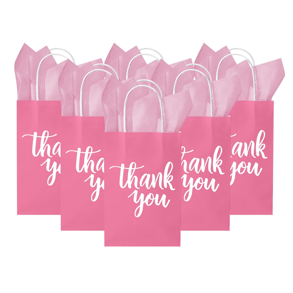 CMYK 4 Color Offset Printing Hand Length Handle Kraft Paper Bag for Customized Design
