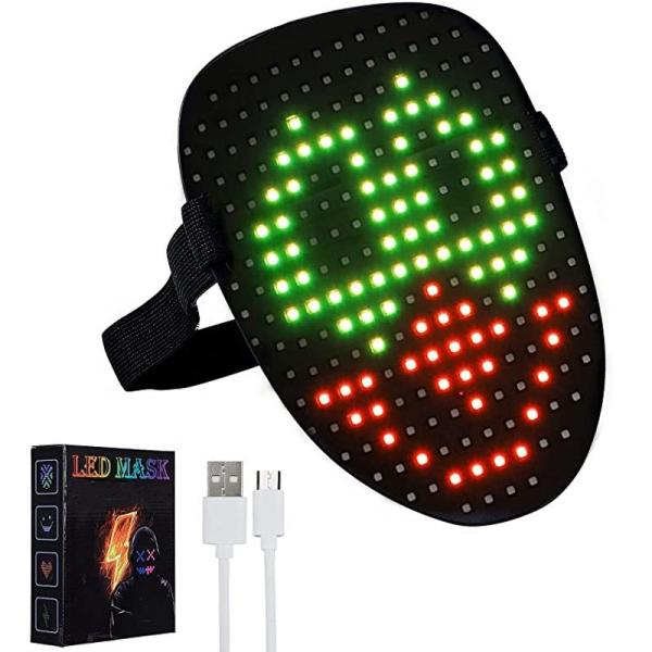 China Halloween LED Party Mask With Gesture Sensing LED Lighted Face Transforming Mask factory