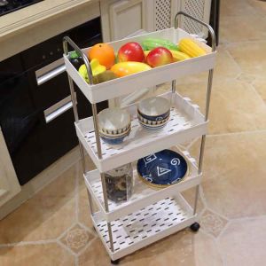 4 Tier Slim Kitchen Trolley Rack for Vegetable reusable lightweight Easy to