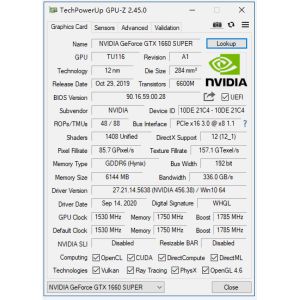GTX 1660 SUPER Mining Graphic Card Hynix 1710Mhz 120W HMDI DVI DP