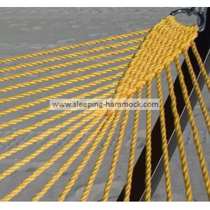 Indoor Otdoor Room Large Yellow Tight Weave Hammock With Wood Spreader 55 Inches