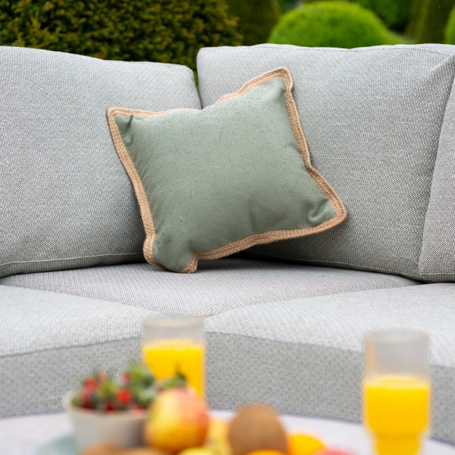 Round Coffee Table and Sofa Set AJUNION Luxury Modern All Weather Fabric for Courtyard